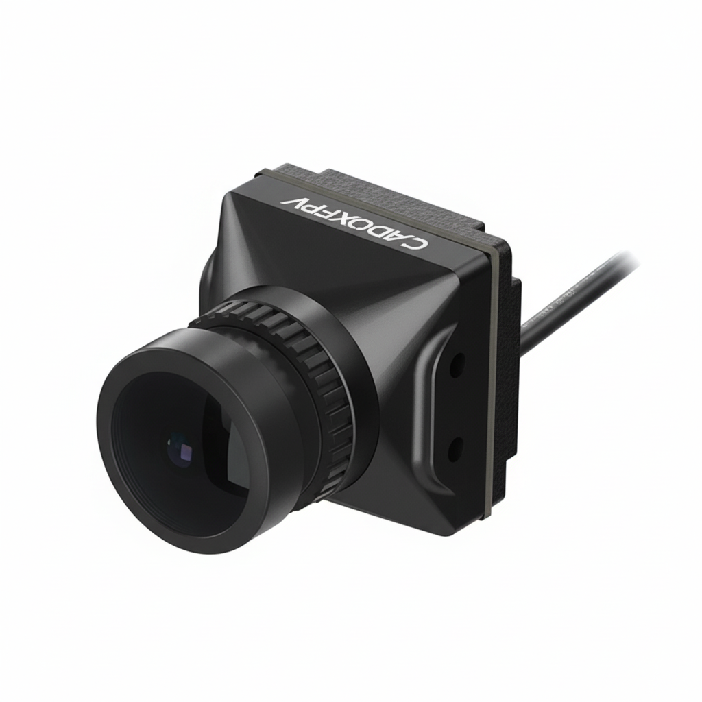 Black camera module with 'CADDX' branding on a white background