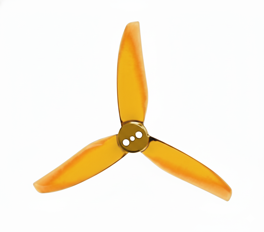 Orange propeller on a white background