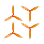 Four orange propellers on a white background