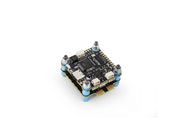 Electronic component board with connectors on a white background