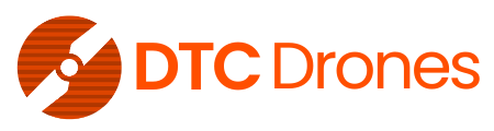 Logo with a stylized design in orange and black on a black background