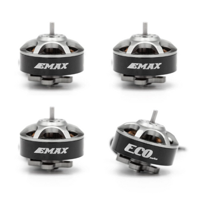 Four EMAX motors on a white background