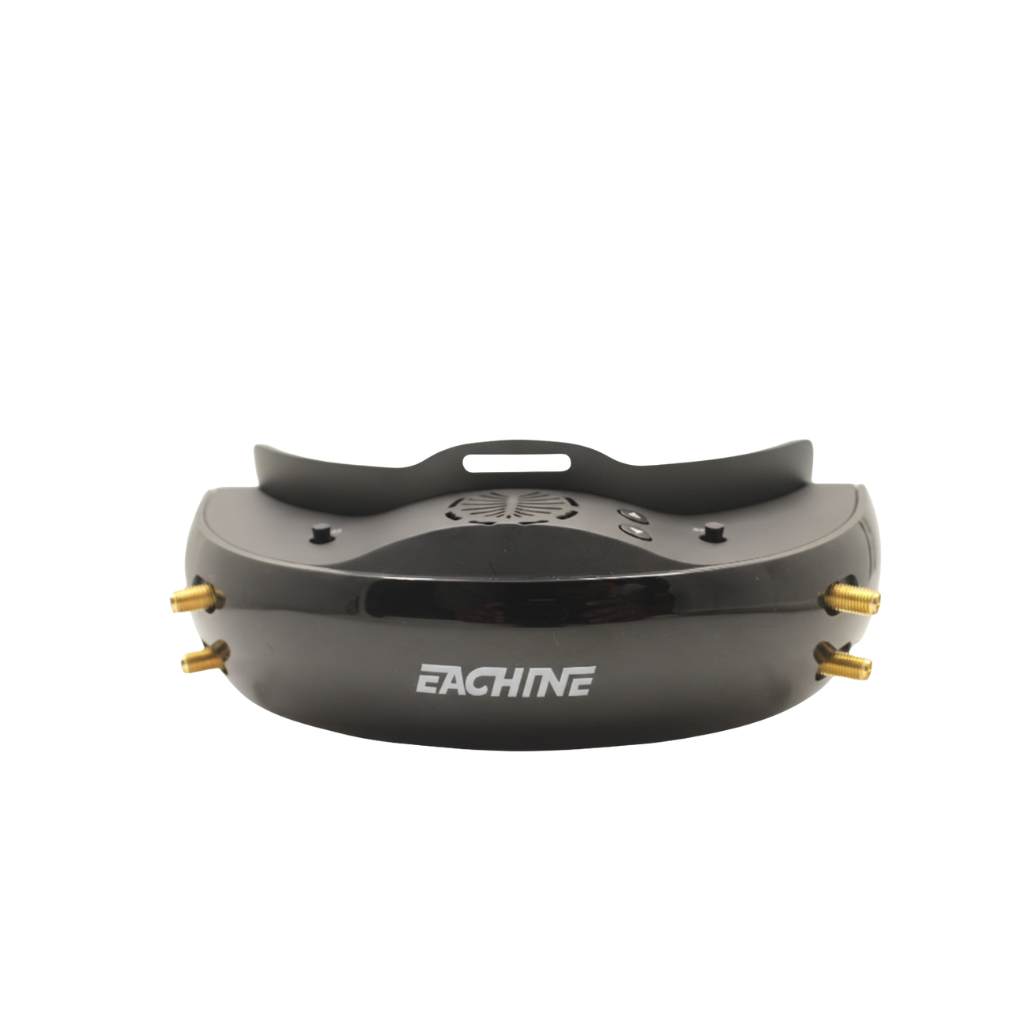 Black Eachine goggles on a white background