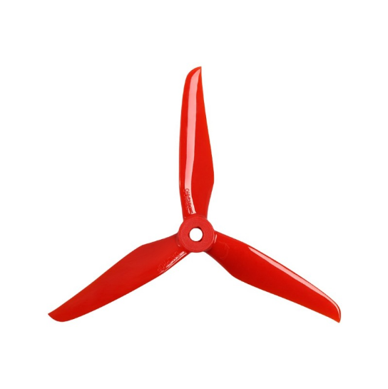 Red three-blade propeller on a white background