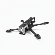 Black and silver drone frame on a white background