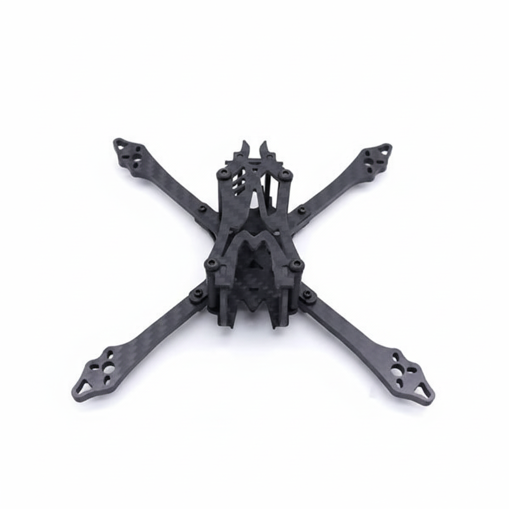 Black drone frame on a white background