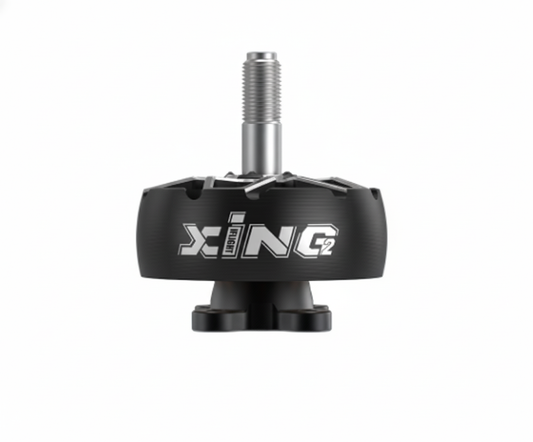 Black motor with 'XING2' branding on a white background