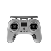 White remote control with black buttons on a white background