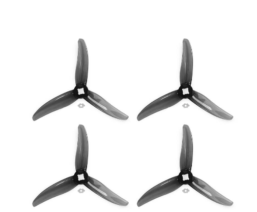 Four black propellers on a white background
