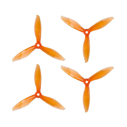 Four orange propellers on a white background