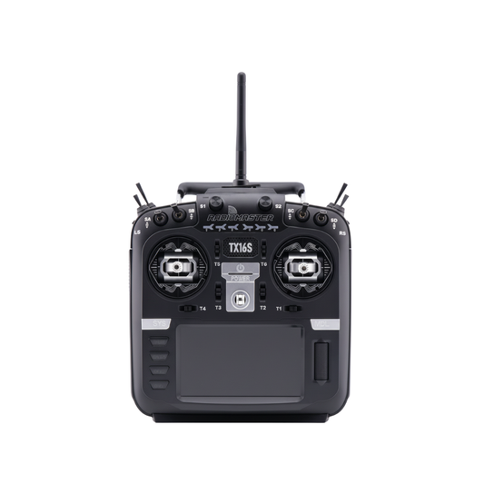 Black remote control device with 'Radiomaster' branding on a white backgroundzz