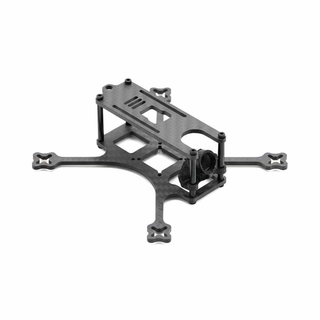 Black drone frame on a white background